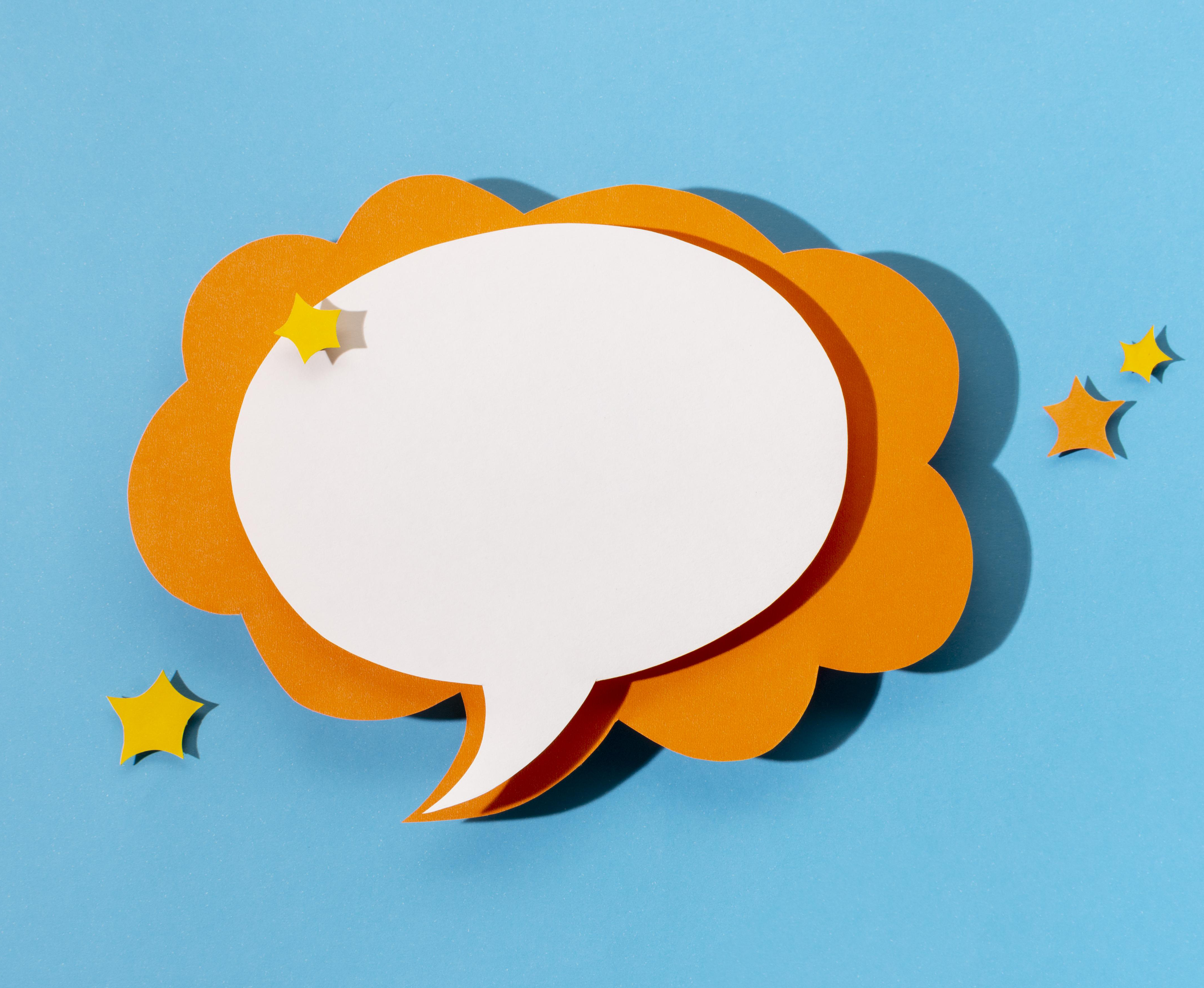 Conversation speech bubble cut out